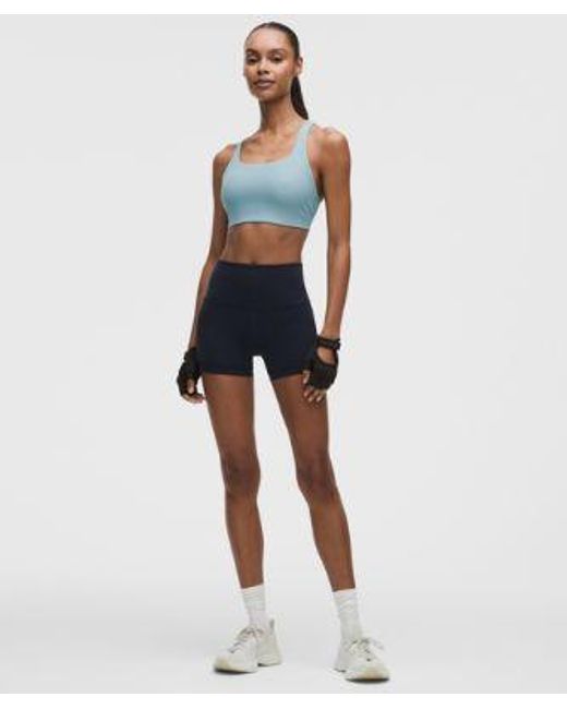 lululemon athletica Blue – All-Time Hero Ribbed Sports Bra Medium Support, B/C Cup – – Size Large