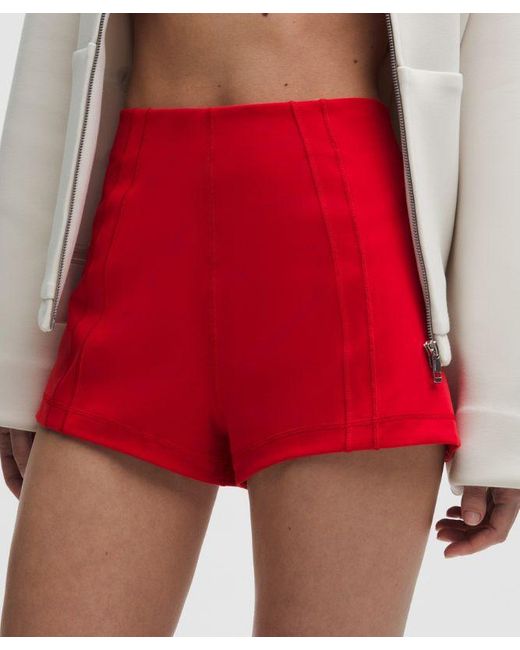 lululemon athletica Red – Define Micro Shorts Luon – /Neon – Size Large