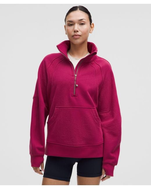 lululemon athletica Red Scuba Oversized Funnel-Neck Half Zip