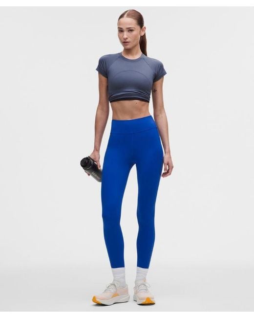 lululemon athletica Blue – Fast And Free 6-Pocket High-Rise Tight Leggings Design – 25" – – Size 14
