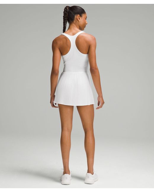 lululemon athletica White Scoop-neck Pleated Linerless Tennis Dress