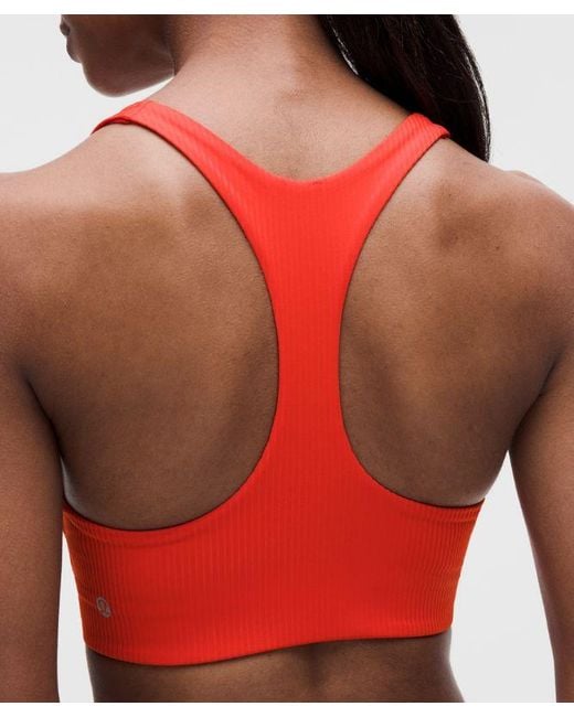 lululemon athletica Red All-Time Hero Ribbed Sports Bra