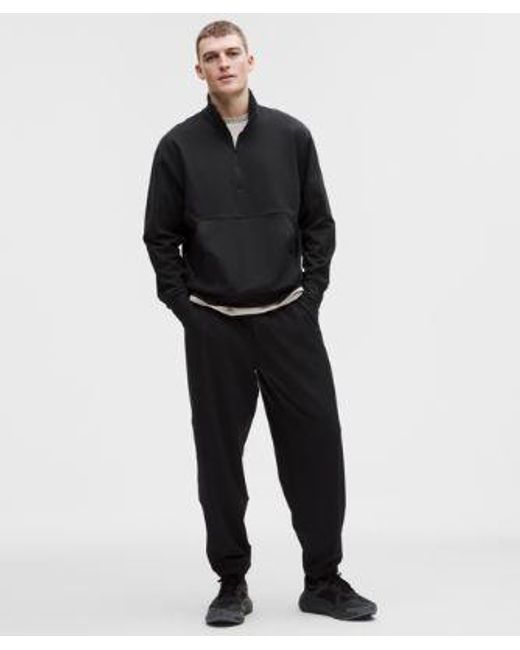 lululemon athletica Black – Heavyweight Soft Jersey Half Zip Sweatshirt – – Size Large for men
