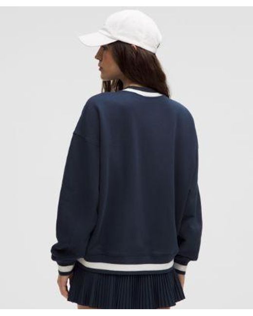 lululemon athletica Blue – Perfectly Oversized Ringer Crew Sweatshirt – –