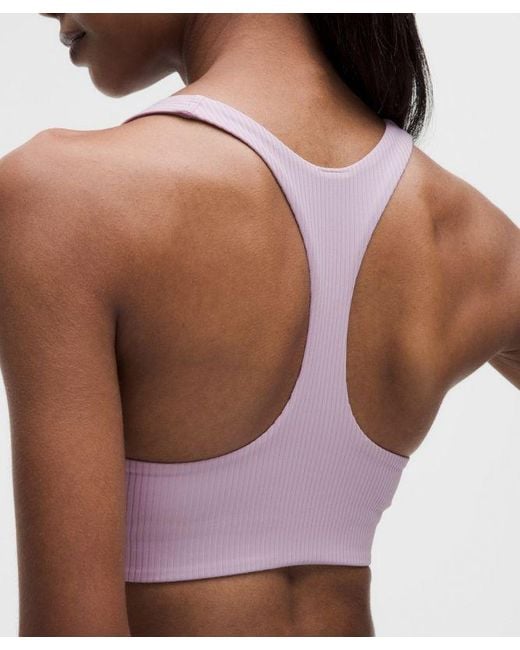 lululemon athletica Blue – All-Time Hero Ribbed Sports Bra Medium Support, B/C Cup – – Size Large