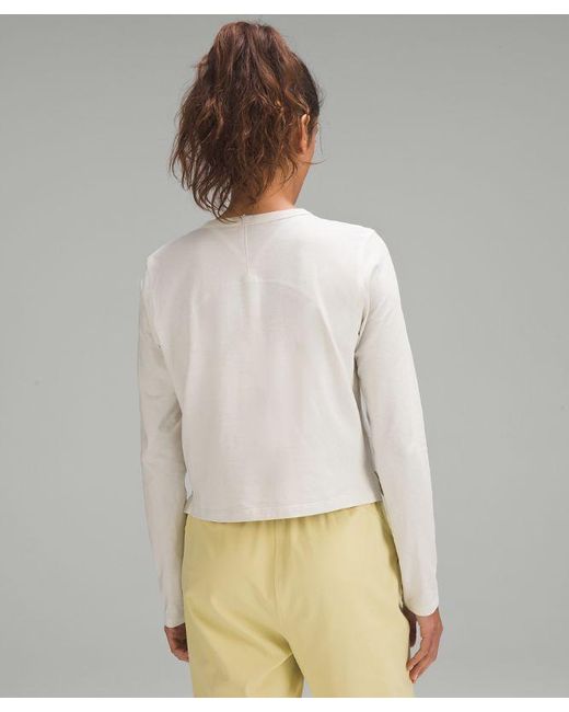 lululemon athletica Natural Classic-fit Long-sleeve Shirt - Cotton-blend - Color White - Size 12