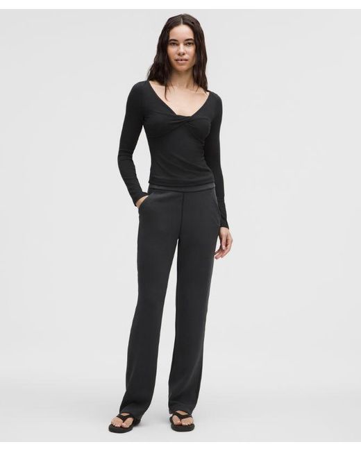 lululemon athletica Black Softstreme High-Rise Straight-Leg Pant