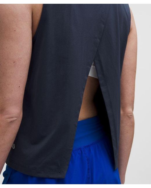 lululemon athletica Blue Pace Crush Cross-Back Graphic Tank Top