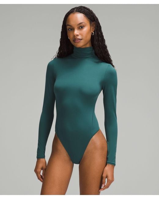 lululemon athletica Wundermost Bodysuit - Ultra-soft Nulu Turtleneck  Bodysuit in Green