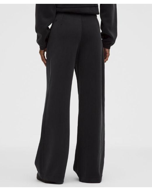 lululemon athletica Black – Brushed Softstreme Pintuck High-Rise Wide-Leg Pants Regular – – Size Large