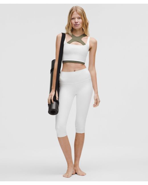 lululemon athletica White – Bend This Ribbed Scoop And Square Sports Bra Light Support, A-C Cups – –