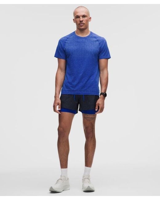 lululemon athletica Blue Metal Vent Tech Short-Sleeve Shirt for men