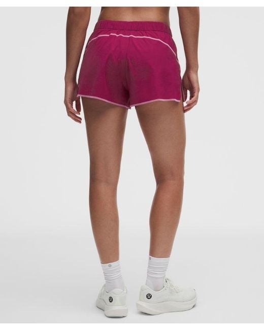 lululemon athletica Red – Two-Toned Mid-Rise Track Shorts – 3" – Size Large
