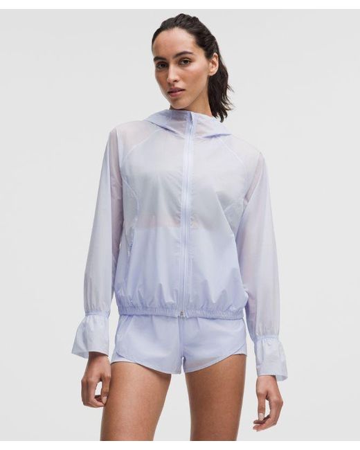 lululemon athletica White Translucent Hooded Jacket