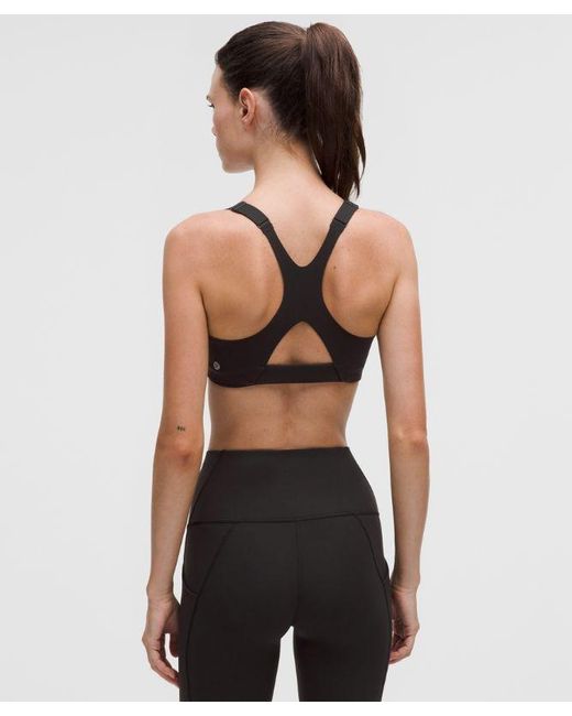 lululemon athletica Black – Ultralu Square-Neck Workout Sports Bra Medium Support, B/C Cup – – Size 14