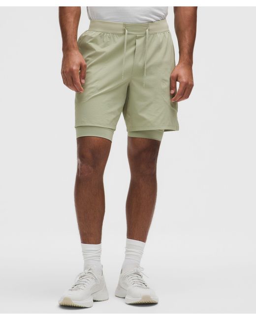 lululemon athletica Gray License To Train Lined Short 7" for men