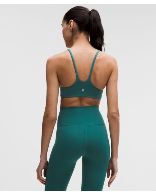 lululemon athletica Green – Wunder Train Strappy Racer Sports Bra Light Support, A/B Cup – – Size 14