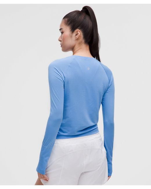 lululemon athletica Blue – Swiftly Tech Long-Sleeve Shirt 2.4 Waist Length – – Size 4