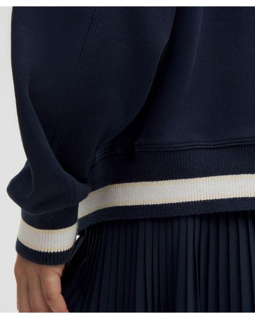 lululemon athletica Blue – Perfectly Oversized Ringer Crew Sweatshirt – –