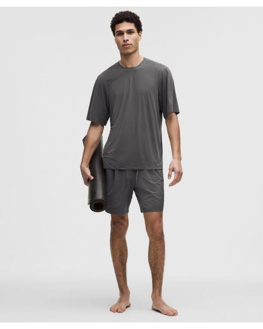 lululemon athletica Gray Brushed Yoga Crewneck T-Shirt for men