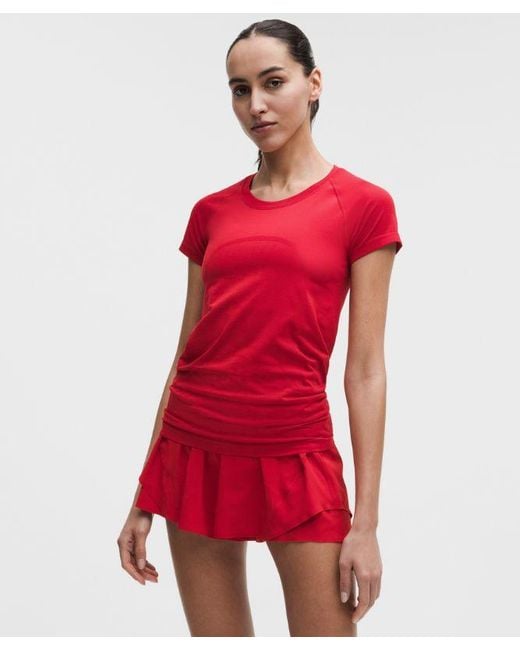 lululemon athletica Red – Swiftly Tech Short-Sleeve Shirt 2.0 Hip Length – – Size 16