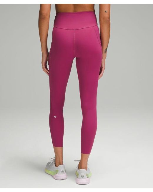 lululemon athletica Pink Fast And Free High-rise Leggings 25" Pockets