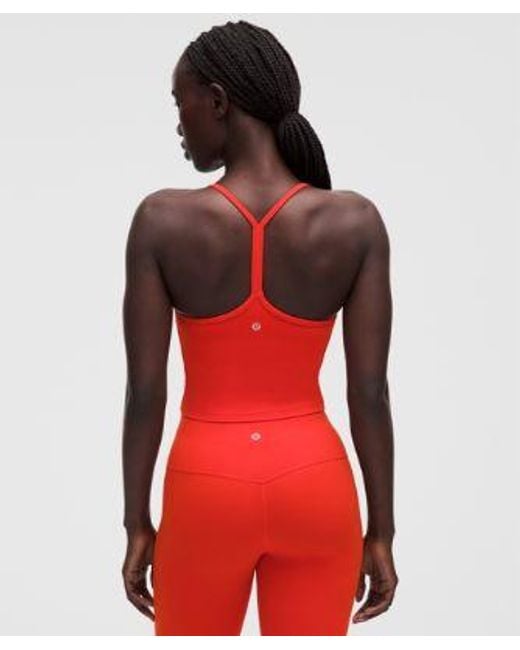 lululemon athletica Red – Flow Y Cropped Tank Top Light Support, B/C Cup – – Size Large