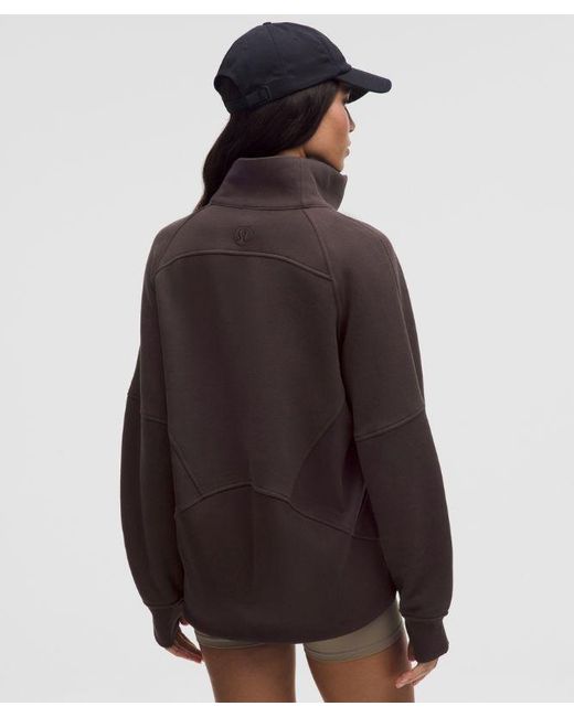 lululemon athletica Brown – Scuba Oversized Funnel-Neck Half Zip Sweatshirt Long – – Size 6
