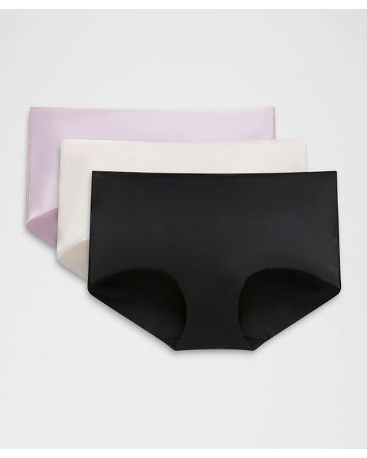 lululemon athletica Black – Invisiwear Mid-Rise Boyshort Underwear 3 Pack – – Size Large