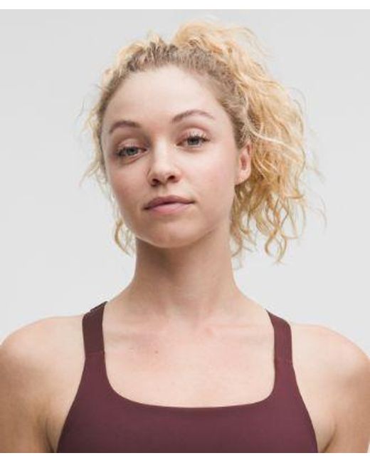 lululemon athletica Red Ultralu Square-Neck Workout Bra Medium Support, B/C Cup