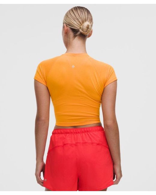 lululemon athletica Red – Swiftly Tech Cropped Short-Sleeve Shirt 2.4 – – Size 4