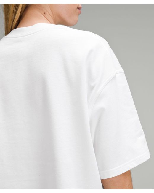 lululemon athletica White Brushed Heavyweight Cotton Cropped Crew T-shirt