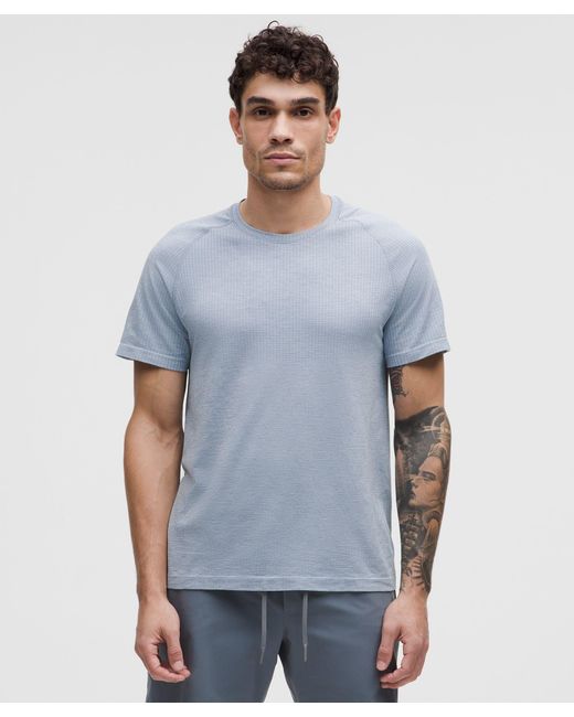 lululemon athletica Blue Metal Vent Tech Short-Sleeve Shirt for men