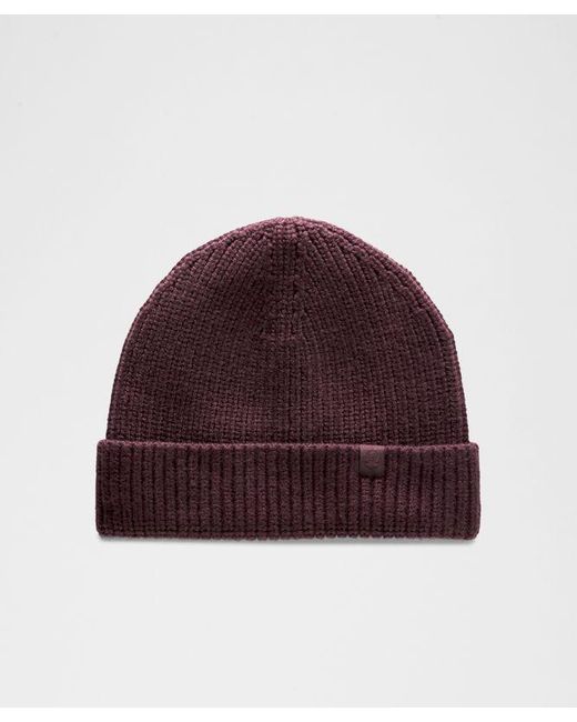 lululemon athletica Red – Close-Fit Ribbed Knit Beanie Hat – Wool-Blend –