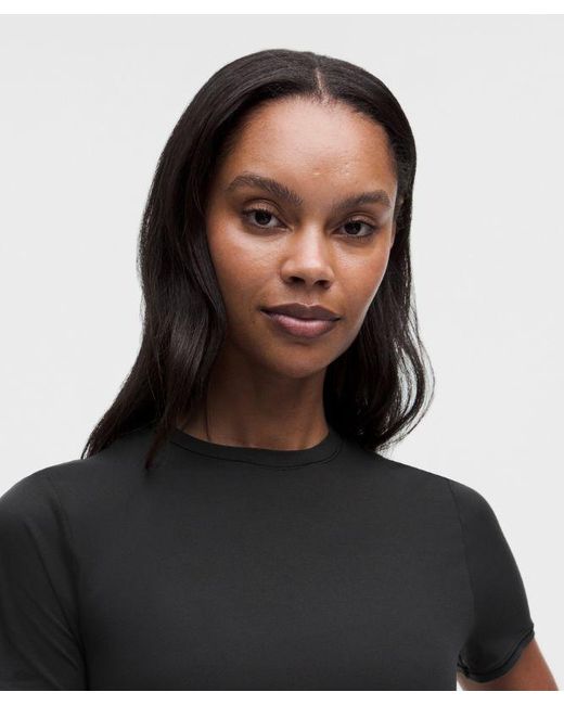 lululemon athletica Black Wundermost Ultra-Soft Nulu Crewneck Cropped T-Shirt