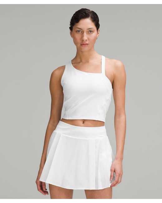 lululemon athletica Everlux Asymmetrical Tennis Tank Top - Color White - Size 0
