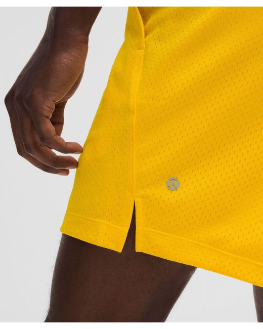 lululemon athletica Yellow Double-Layered Mesh Linerless Short 7" for men