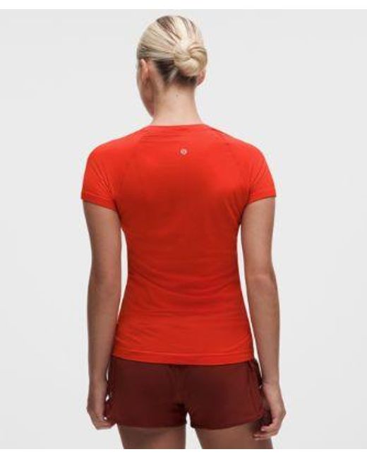 lululemon athletica Red – Swiftly Tech Short-Sleeve Shirt 2.4 Hip Length – – Size 4