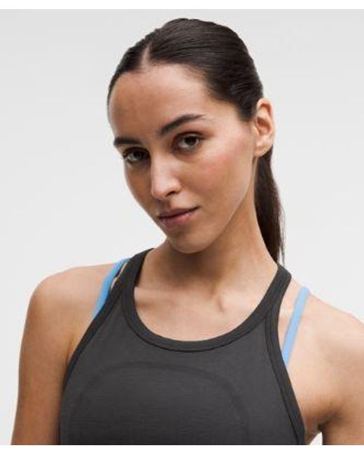 lululemon athletica Black – Swiftly Tech Round-Neck Racerback Tank Top 2.4 Waist Length – – Size 4