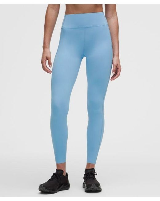 lululemon athletica Blue – Fast And Free 6-Pocket High-Rise Tight Leggings Design – 28" – – Size 14