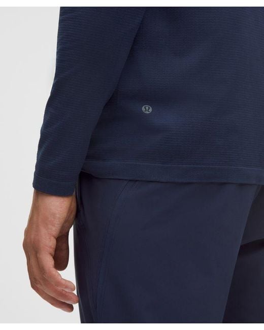 lululemon athletica Blue – Metal Vent Tech Half Zip Long-Sleeve Top – – Size Large for men