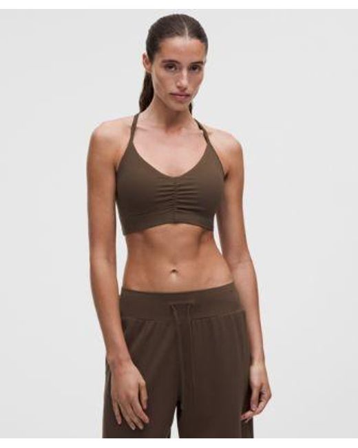 lululemon athletica Brown Flow Y Ruched Bra