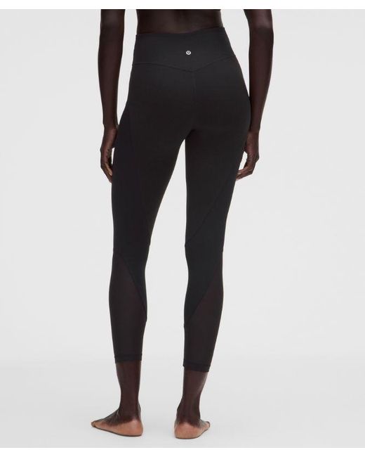 lululemon athletica Black Nulu And Mesh No Line High-Rise Studio Tight 25"