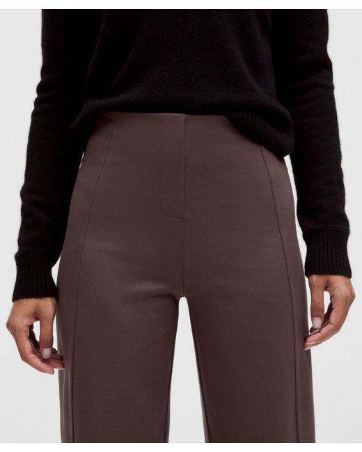 lululemon athletica Brown Stretch Knit Straight-Leg Pull-On Pant