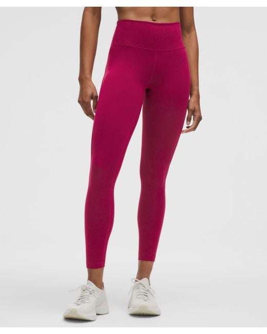 lululemon athletica Red Wunder Train Mesh Panel High-Rise Tight 25"