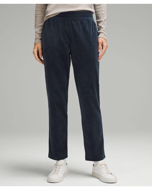 lululemon athletica Blue Scuba Mid-rise Straight-leg Pants 7/8 Length Velvet Cord