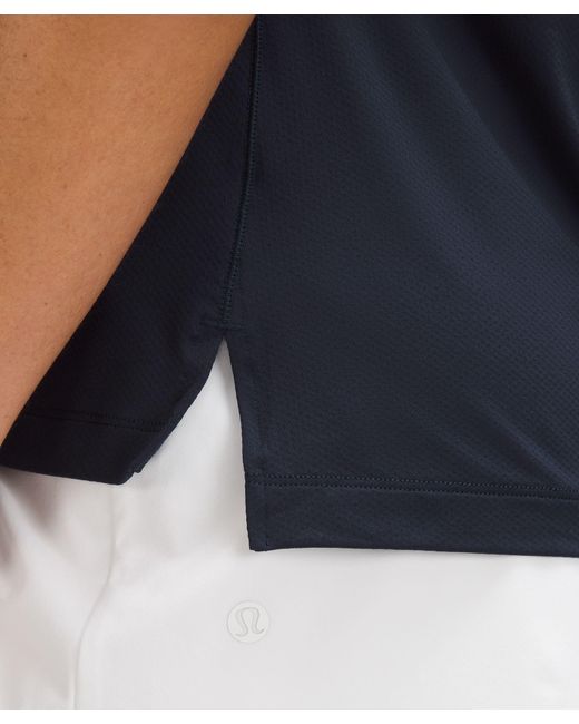 lululemon athletica Blue Quick Dry Short-sleeve Polo Shirt Straight Hem