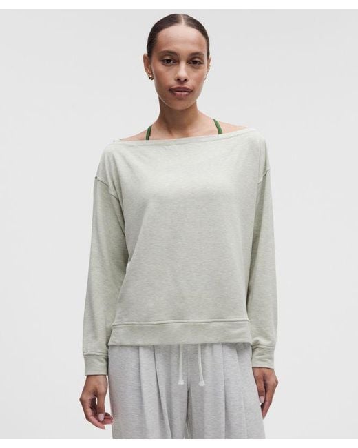 lululemon athletica Gray – Becalm Oversized Boatneck Long-Sleeve Shirt – – Size Large