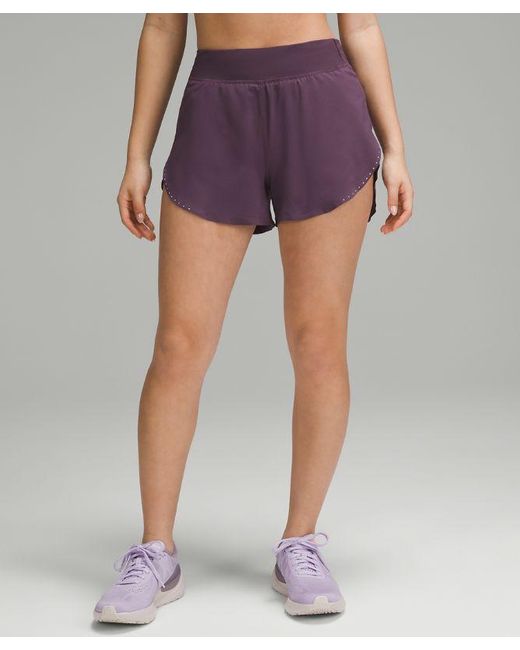 lululemon athletica Purple Fast And Free Reflective High-rise Classic-fit Shorts 3"