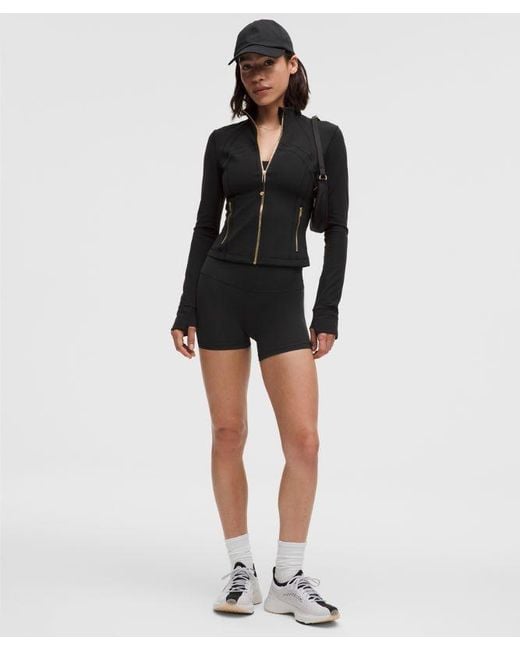 lululemon Define Cropped Jacket Nulu - Color Black/gold - Size 12